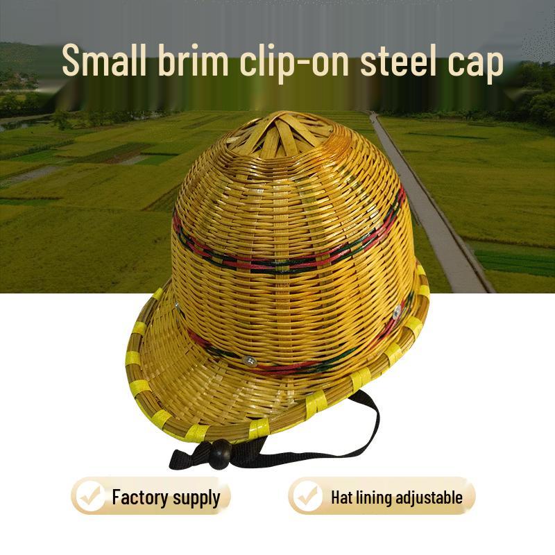 Steel Cap Bamboo Woven Safety Helmet with Adjustable Insert Buckle for Construction Use