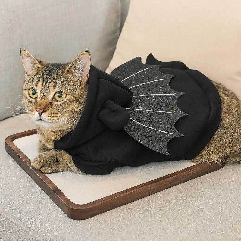 Warm Halloween Pet Bat Wings Costume Soft Fleece Hoodie Cosplay Sweater for Cats Small Dogs Teddy Poodle Yorkie