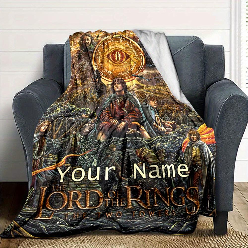 Lord Of The Rings Two Towers Flannel Blanket With Customizable Name Comfortable In All Seasons Suitable For Sofas Beds Travel Camping And Office