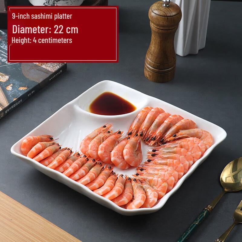 9-inch Ceramic Dumpling and Sauce Plate