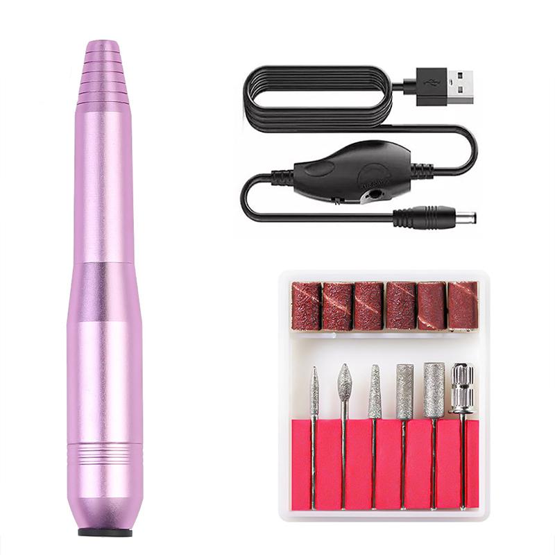 Mini home nail polish machine, nail drill and file machine with acrylic nail kit set, professional nail grinder