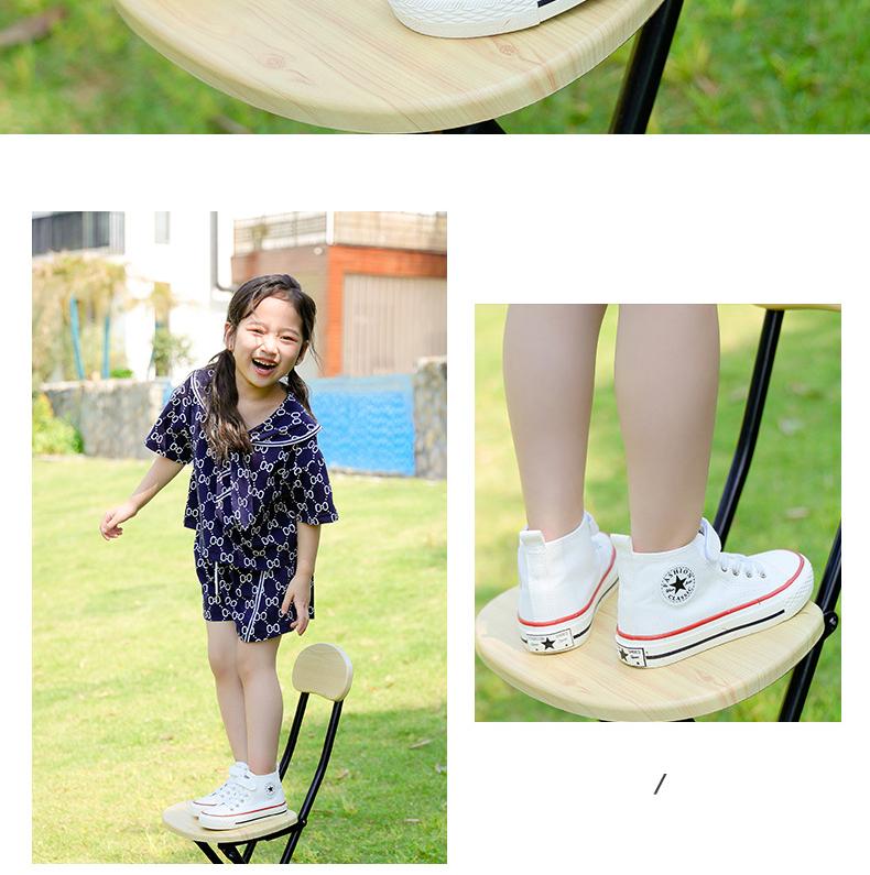 Children's High-Top Canvas Shoes Boy's Cloth Shoes Girls' Sneakers