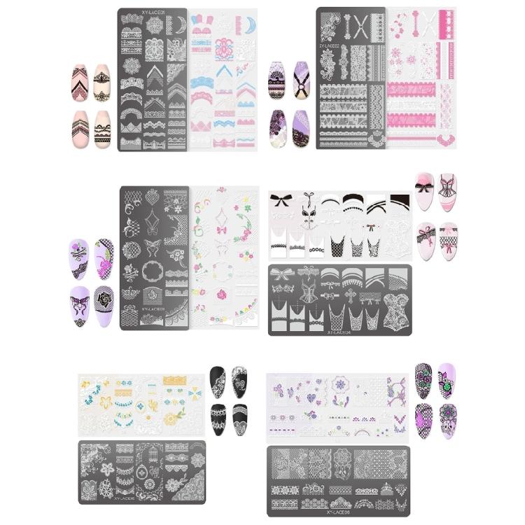 Nails Stencil Stamp Flowers Nails Stamping Templates French Nails Stamping Plates Nails Art Stencils for Nails Salon