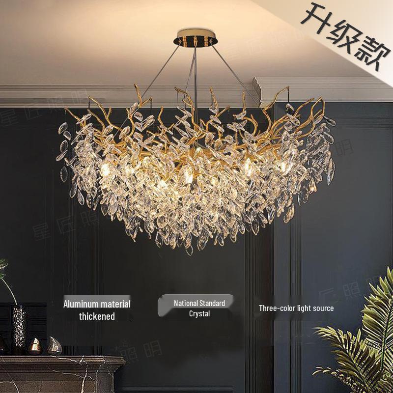Luxurious K9 Crystal Branch Chandelier: Elegant Lighting for Living Rooms, Bedrooms, or Restaurants