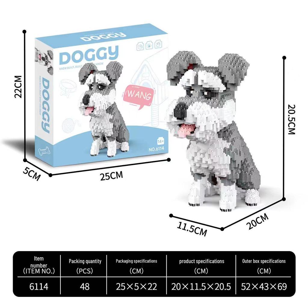 Pet Dog Educational Building Blocks Toy for Ages 14+ - Perfect Gift for Boys, Girls, and Adults.