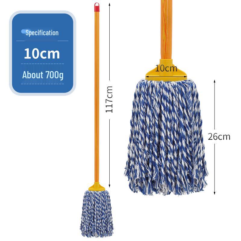Vintage-style Cotton Mop with Plastic-coated Handle - Ideal for Schools, Properties, and Large Floor Areas.