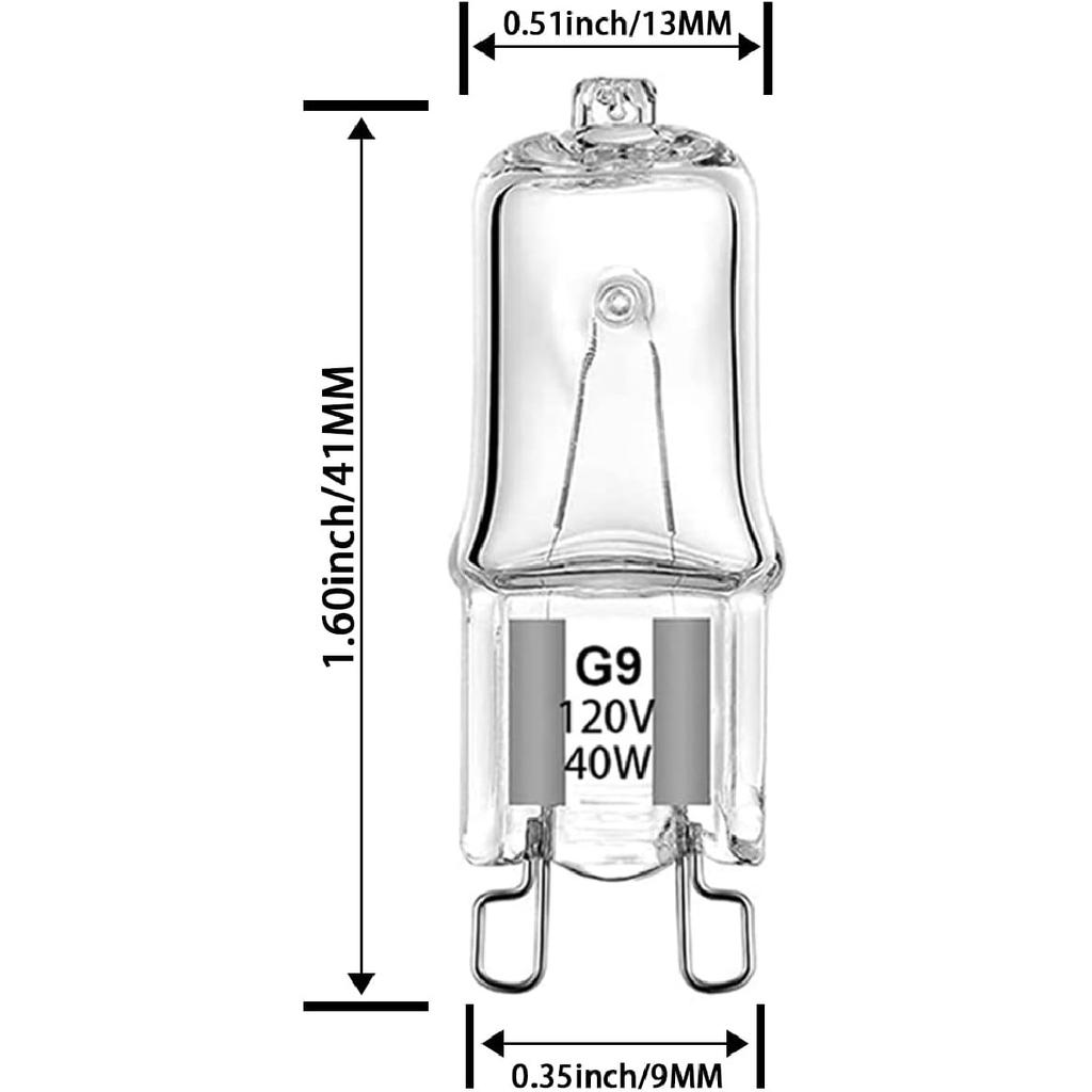 SDTC Tech 6 Pack Halogen Light Bulb for Whirlpool Microwave Oven, G9 120V 40W W10709921 Microwave Light Bulbs Compatible with Whirlpool KitchenAid