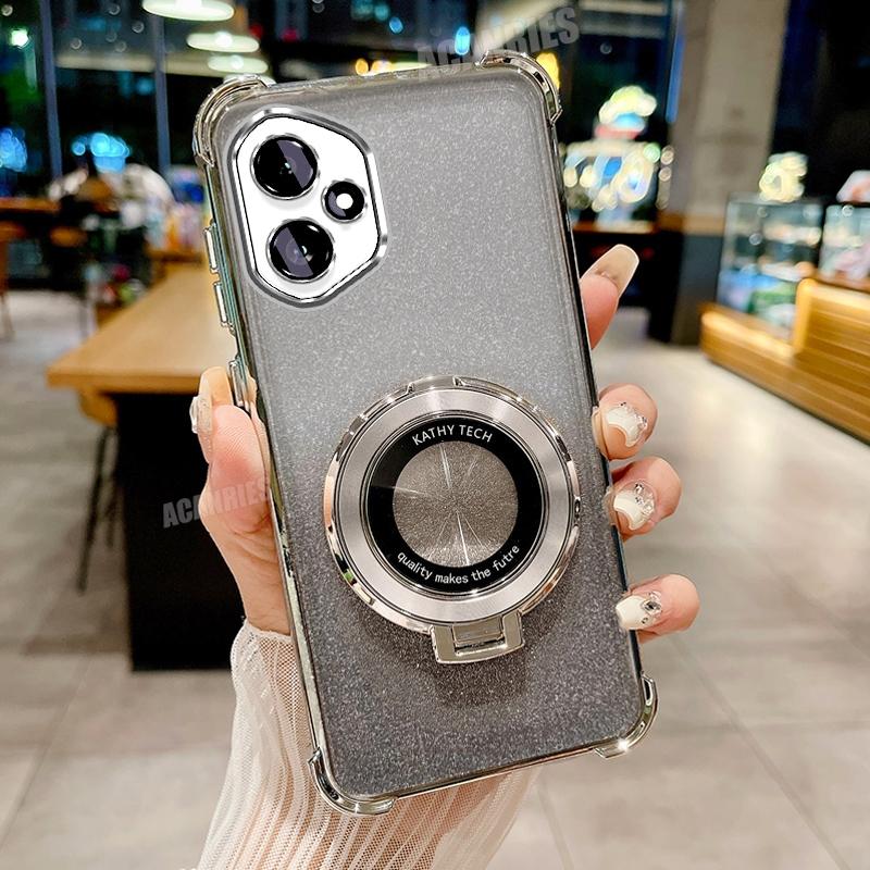 Honor400 Luxury Glitter Plating Holder Case For Huawei Honor 400 Pro Lite Shockproof Protect Silicone Stand Cover honor400pro