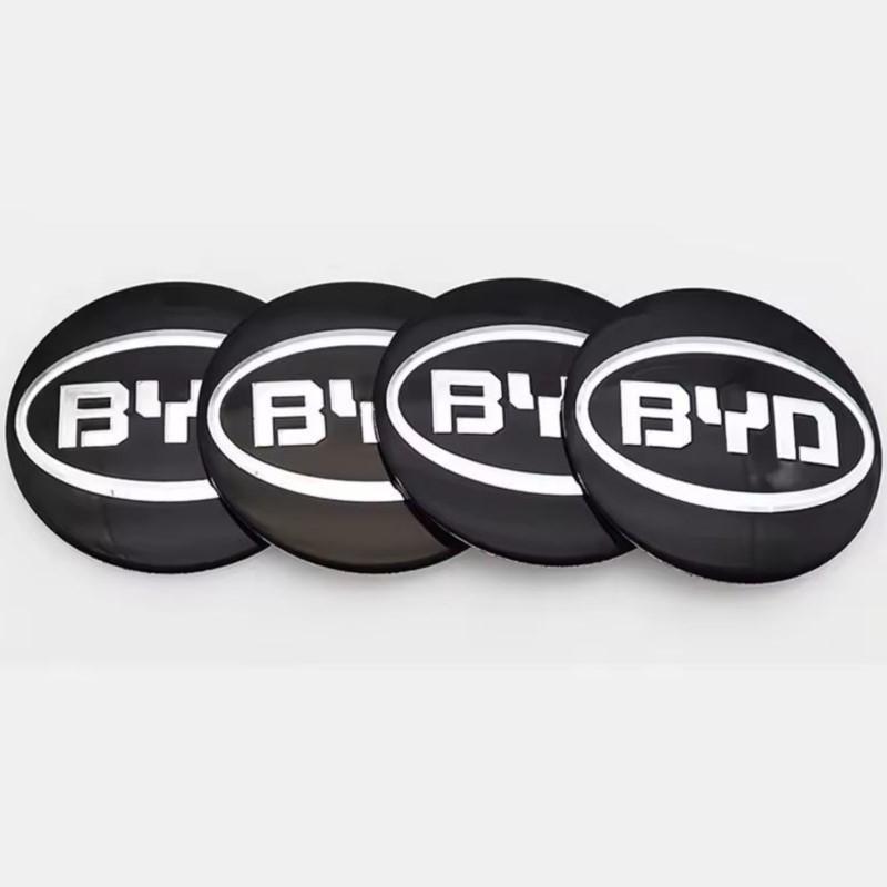 4PCS Car Wheel Center Hub Caps Cover Sticker Decals For BYD Atto Yuan Plus Song Plus Seal Seagull Dolphin Sealion Accessories