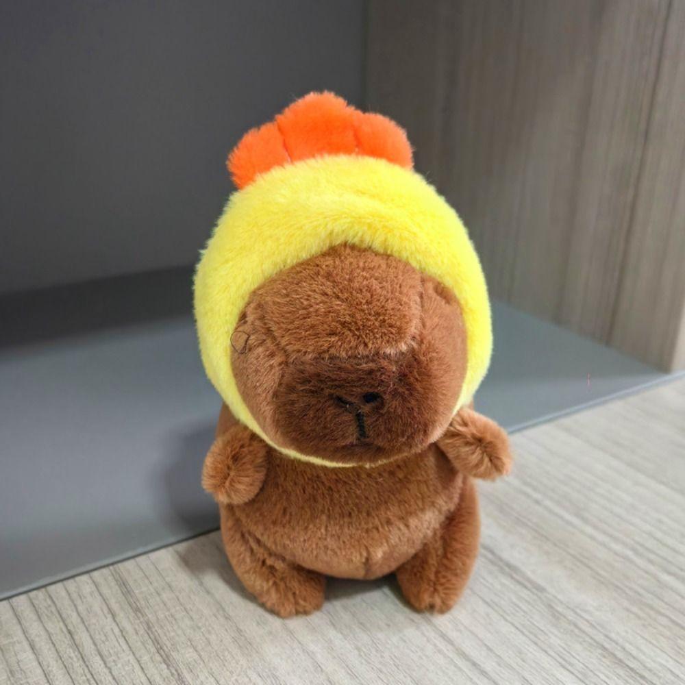 Multicolor plysj Capybara nøkkelring Tegneserie Capybara Fluffy dyredukke Bursdagsgave