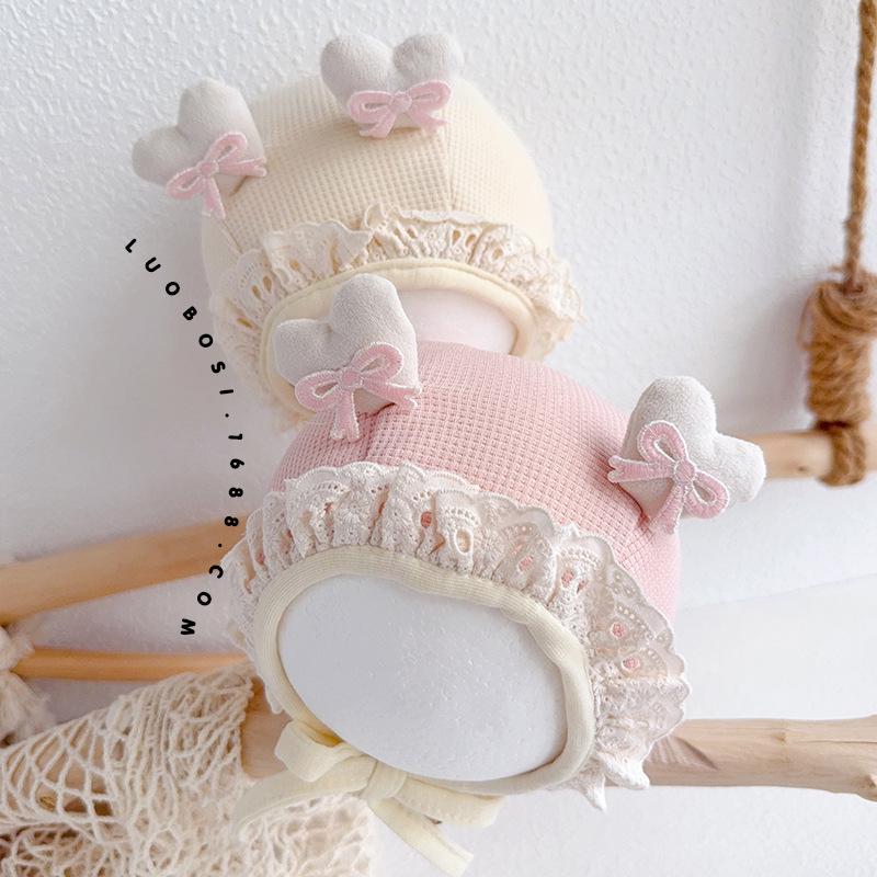 Baby Girl Bow Hat with Ear Protection for All Seasons - Newborn To Infant