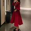New Autumn Black Peter Pan Collar Dress Women's French High-end Elegant Long Dress Waist-cinching Slimming Audrey Hepburn Style Dress