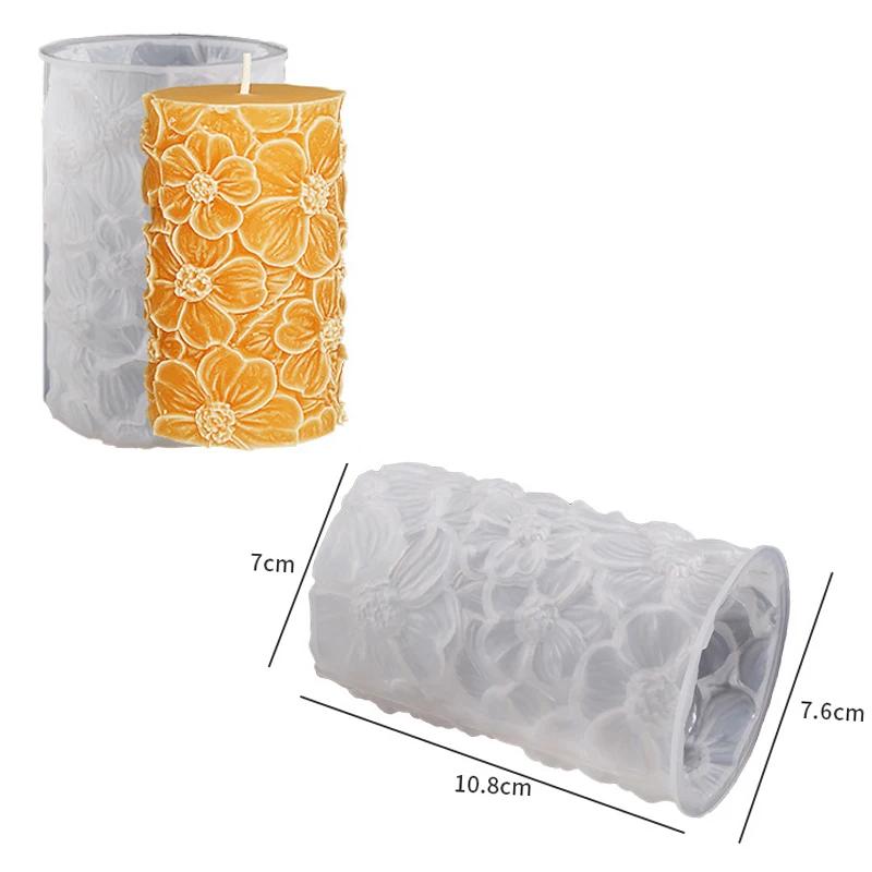 Relief 3D Schmetterling Blume Säule Silikon Kerzenform Welle Seife Harz Gips Herstellungsform DIY Handwerksform Heimdekoration Geschenk