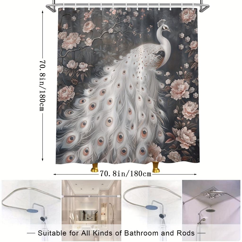 Peacock Elegant Shower Curtain - The majestic bird in the garden hangs on the wall of the living room, bedroom decoration