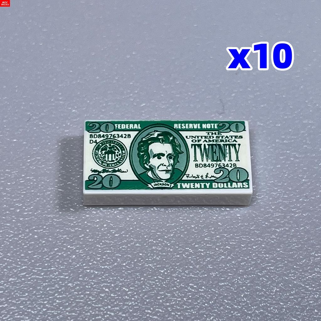 Non-Toxic Moc Bricks Utensil Ingot Bar Dollar Coin Money Gold Silver Painted Gold Gem Treasure Box 99563 Building Blocks Children'S Toys