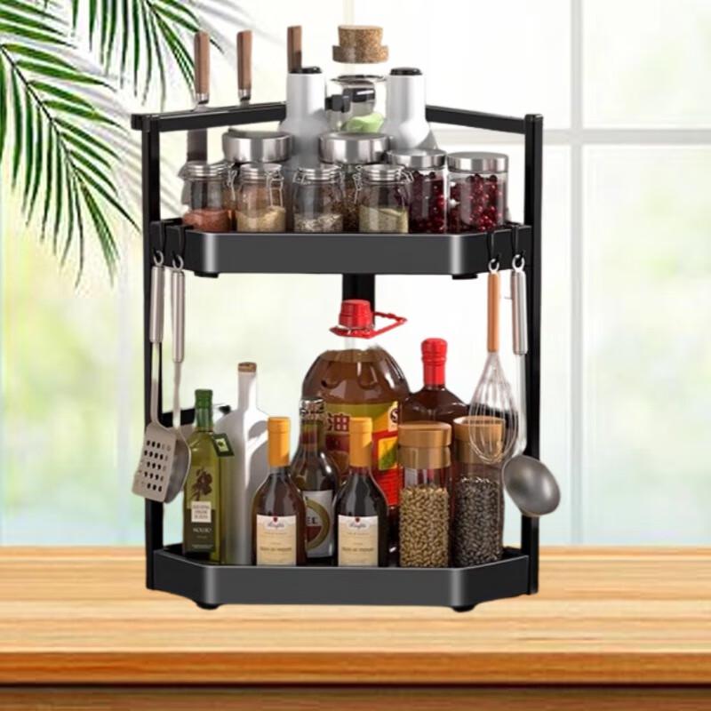 Kitchen Countertop Corner Storage Rack with Knife Holder