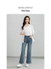 Guang Mei Women's High-Waisted Lyocell Denim Flare Jeans - Non-Stick, Cropped Spring 2026