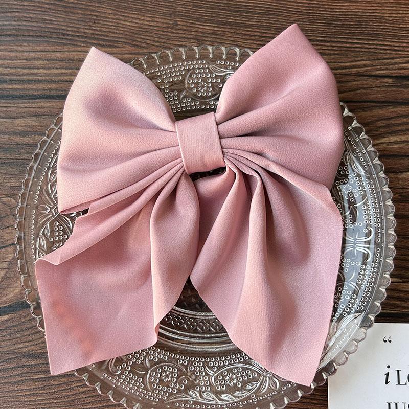 Korean Solid Color Bow Hair Clips Elegant Ribbon Hairpins Barrettes For Women Girls Headwear Baby Ornament Hair Accessories Gift