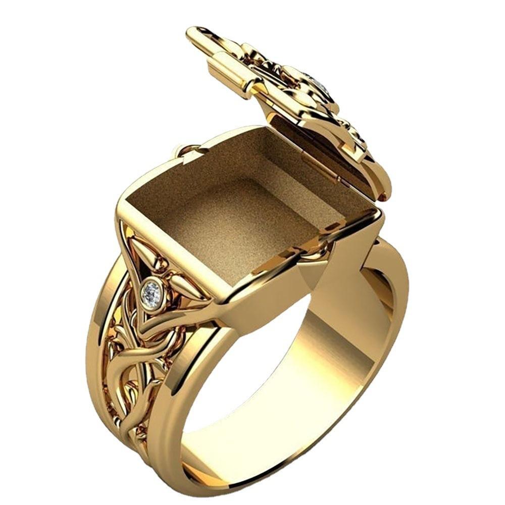 Antique Distressed Two Tone Silver Men's Wide Band Ring