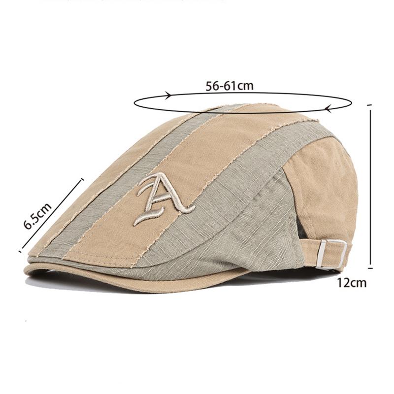 New Men Beret Fashion Embroidery Flat Cap Summer Visor For Male Fashion Vintage Cotton Casual Berets Adjustable