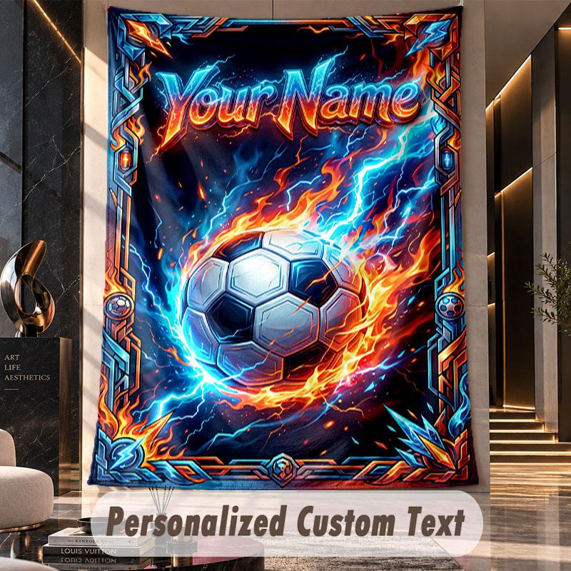 Soccer (149) Theme Custom Tapestry Personalized Custom Name Text Wall Hanging Tapestry Home Decor Background Cloth