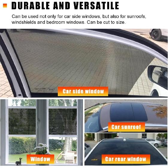 4 PCS Car Side Window Sunshade, 16.5"×15" Static Cling Auto Shade Sticker For UV, Heat, Glare & Privacy Protection, Reusable Vehicle Window Film