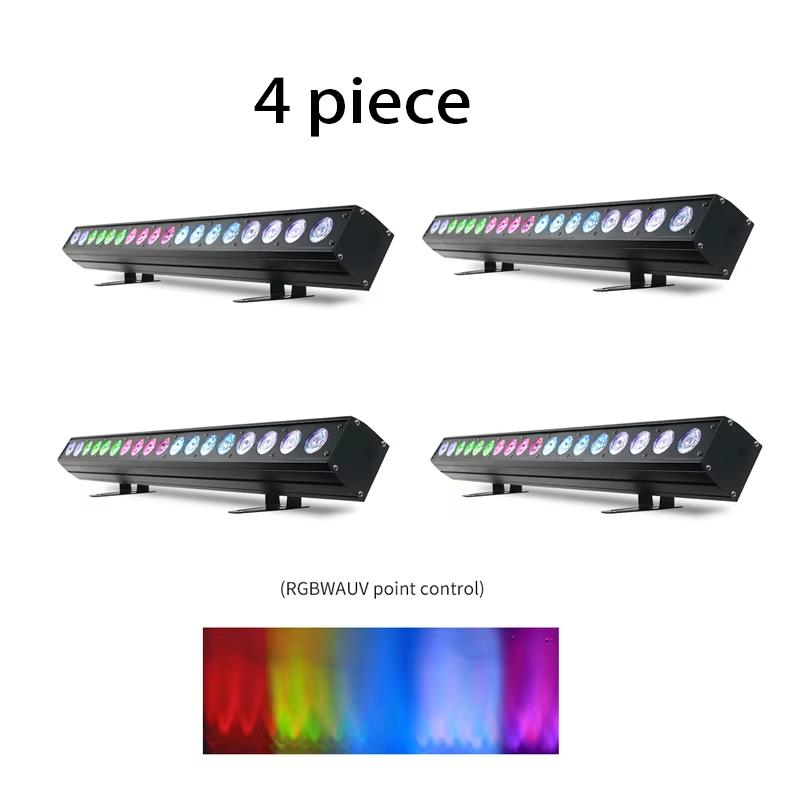 New 18x18W Pixel Control 6in1 RGBWA UV Wall Washer with DMX Linear Strip Light Indoor Flowing Lighting Effect Stage Lighting Atmosphere