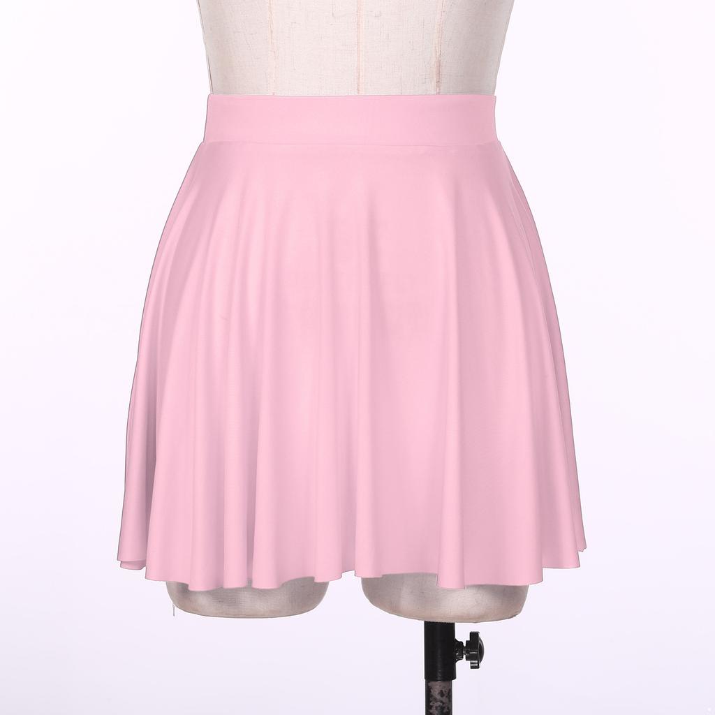 Falda de Color Sólido con Volantes para Mujer: Falda Acampanada Casual con Cintura Elástica para Ropa de Estar en Casa Ropa Deportiva