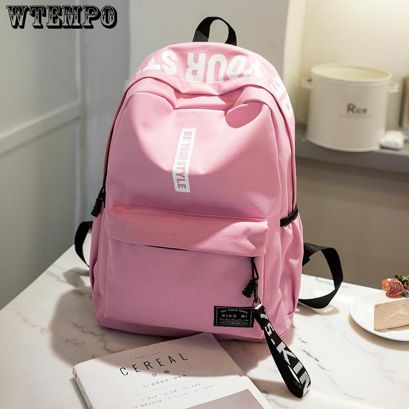 WTEMPO Lightweight Large Capacity Outdoor Shopping Sports Backpack Fitness Leisure Backpack Couple Travle Shopping PU Soft Zipper Backpacks