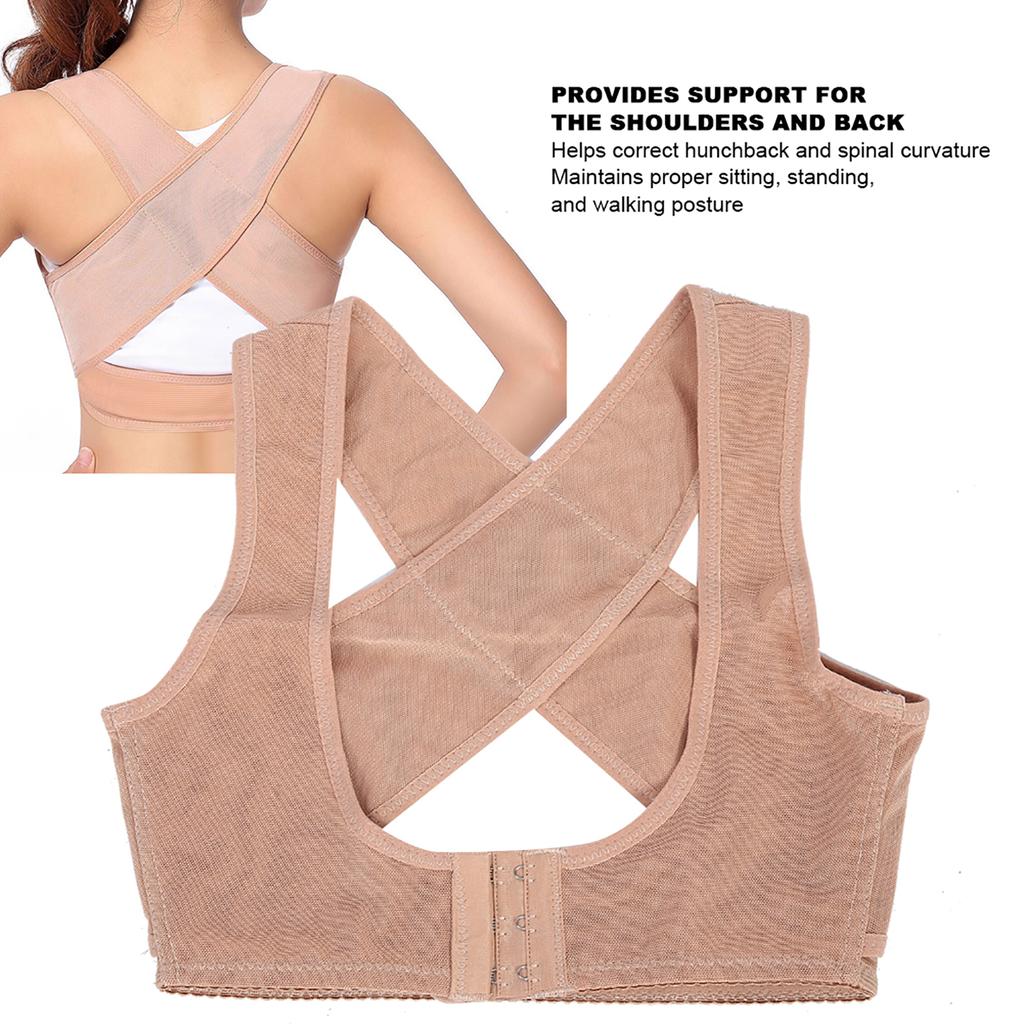 Adult Unisex Breathable Posture Corrector Brace Breast Support Hunchback Correction BeltSkin Color S