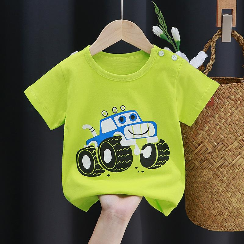 Cute Cotton Short-sleeved T-shirt Tops Children's Clothing Baby Clothes Cartoon