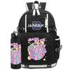 2 st/set K-Pop-tryckt ryggsäck med 750 ml vattenflaska för tonåring elev flicka pojke skolväska barnpresent stor kapacitet reseväska Mochila