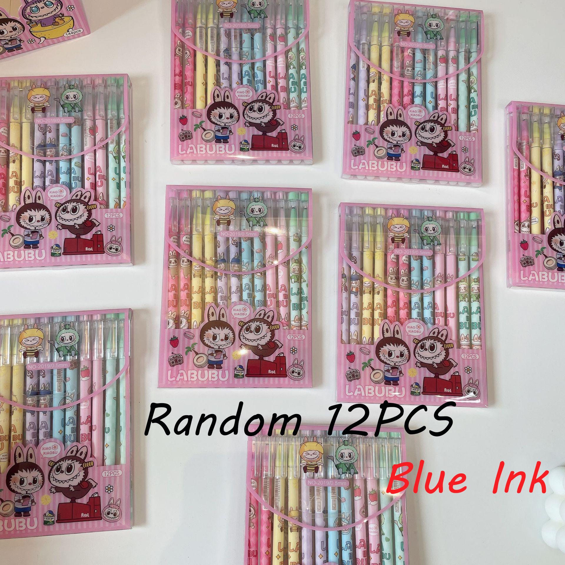 

12 шт. гелевых ручек серии Labubu. Милый внешний вид. Мультяшные. 0,5 мм. Студенческая ручка. Мягкий захват. Канцелярские товары Labubu для школы, офиса и дома. Идеальная идея для маленького подарка. 12 PCS-Blue