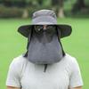 Sun Hat UV Protection Cap Wide Brim Nylon Breathable Quick Dry UPF 50+ Fishing Hat with Removable Fa