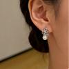 Atmosphere Hollow Rose Pearl Stud Earrings Niche Light Luxury Design High Sense Versatile Exquisite Earrings Earrings