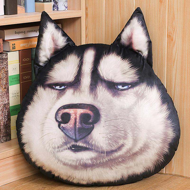 3D Creative Husky Plush Toy Pillow Doll Funny God and Annoyed Dog Head Valentine's Day Girl Birthday Gift