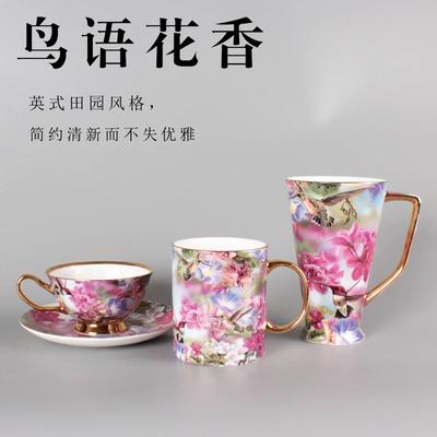 Tazza da caffè in porcellana Bone China, grande capacità, set regalo per tè pomeridiano, tazza da caffè, piattino, tazze in ceramica, tazza da acqua, tazze alte