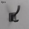 2/4pcs Adhesive Wall Hooks Heavy Duty Sticky Coat Hooks No Drill Matte Wall Mounted Hooks for Hanging Towel Robe Bag Hat Key