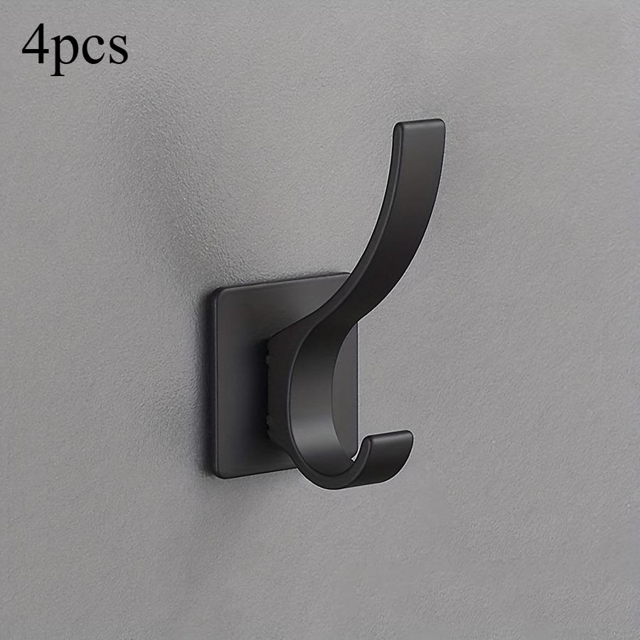 2/4pcs Adhesive Wall Hooks Heavy Duty Sticky Coat Hooks No Drill Matte Wall Mounted Hooks for Hanging Towel Robe Bag Hat Key