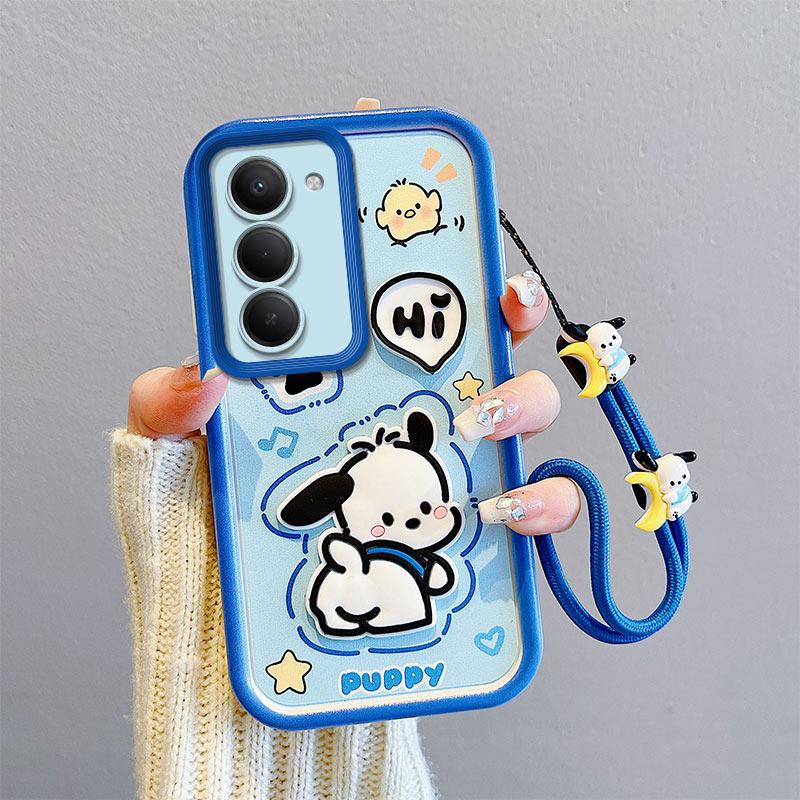 KEYSION Shockproof Case for Redmi 15 5G with Lanyard Soft Silicone Cute 3D Cartoon Doll Phone Back Cover for Xiaomi Redmi 15 5G