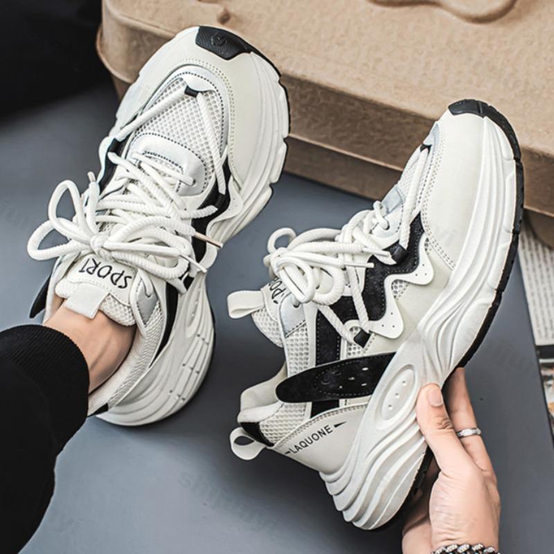 Zapatillas Casuales de Moda para Hombre Moda de Primavera Transpirables Zapatillas de Plataforma Hombre Antideslizantes Con Cordones Zapatillas para Correr Malla Zapatillas De Hombre