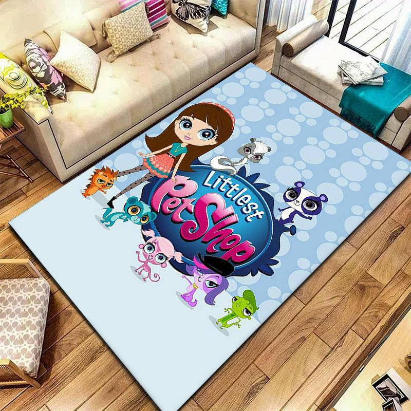 Littlest Pet Shop Carpet Rug for Living Room Bedroom Home Sofa Decoration,Kids play Non-slip Floor Mat