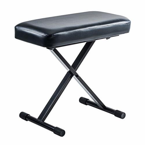 E-Supply Piano Chair/Keyboard Bench, 60cm Wide, Foldable, 4 Height Adjustments, Seat Cushion, No Backrest, Wide (EEX-CH72)