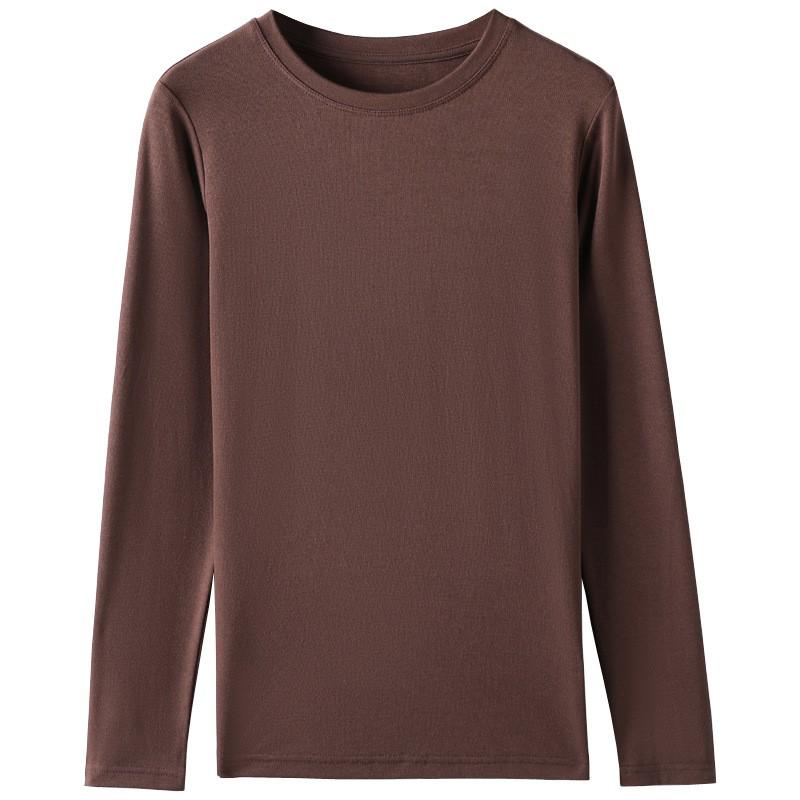 Womens Modal Long Sleeve T-Shirt Slim Fit Solid Color Crew Neck Top Casual Base Layer