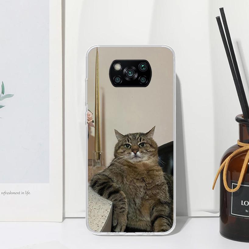 

Pet Cat Funny Memes Phone Case For Xiaomi Poco X7 X6 X5 M7 M8 Pro F7 Ultra Redmi 15C 15 13C 13 12C 12 10 10C 10A Art Fundas Poco Redmi 12