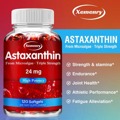 Le capsule di Astaxantina hanno dimostrato di promuovere la salute della pelle e degli occhi, hanno effetti antiossidanti, supportano la salute cardiovascolare e la memoria.