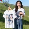 Women's Cotton Print Loose Fit Short Sleeve T-Shirt