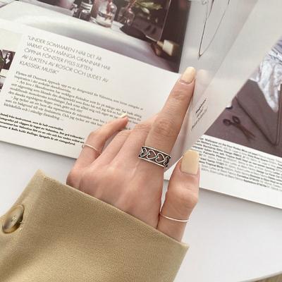 Mode Retro Hohl Liebe Herz Vintage Ring für Frauen Offenen Finger Ring Schmuck Party Geschenke