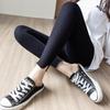 Women's Gray Cotton Skinny Tummy-Control Pants - Slimming, Elastic, Nine-Point Length, High Elasticity, Suitable for Outdoor Wear.
