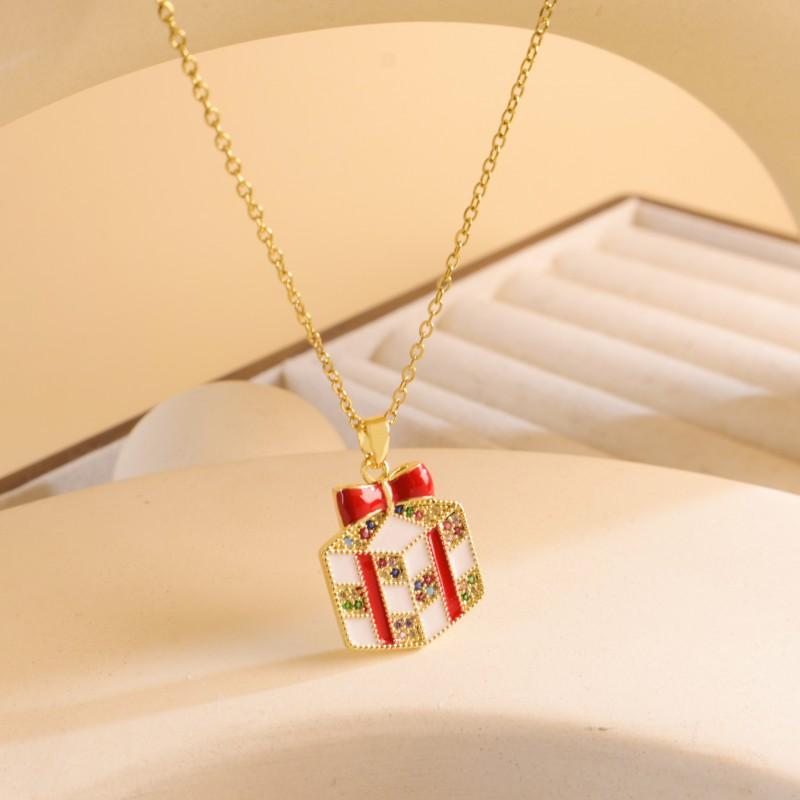 Christmas Necklace Women Titanium Steel Festive Design Trendy Accessory